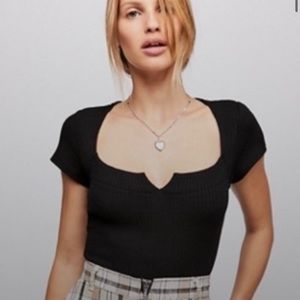 Black free people top with sweetheart neckline
